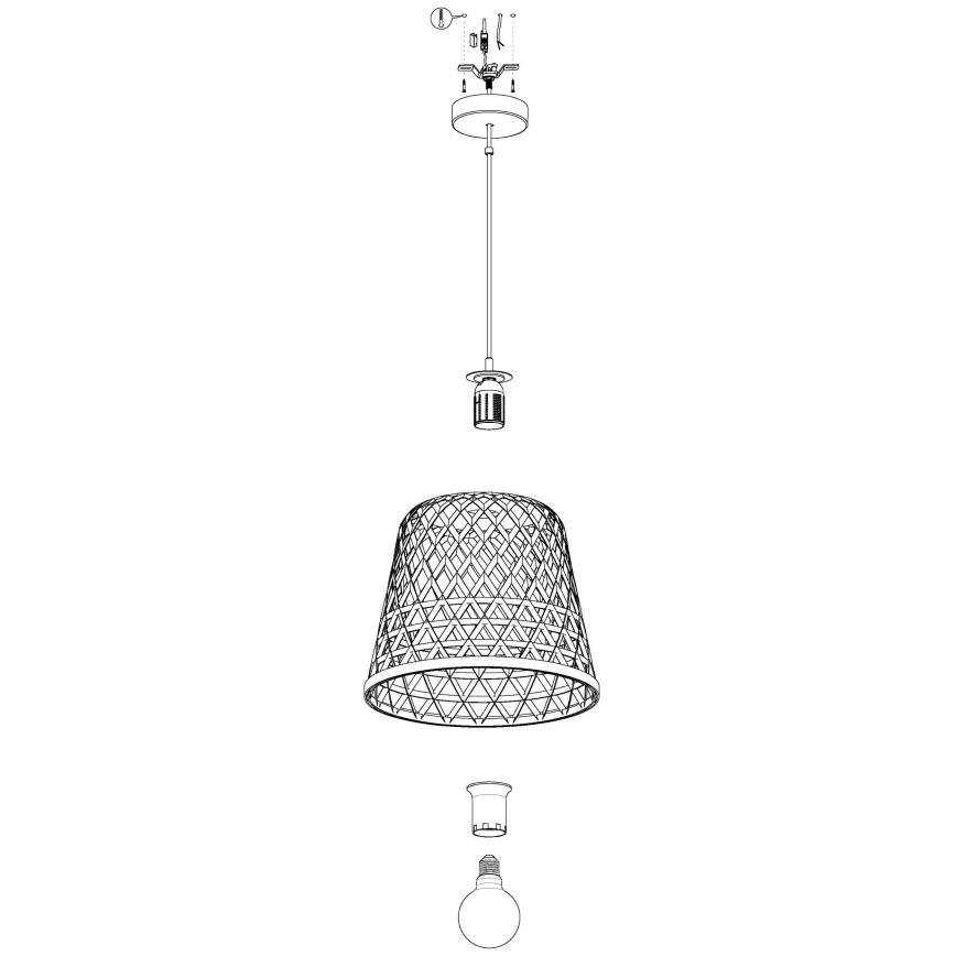 Eglo 43113 - Kattokruunu narulla KIRKCOLM 1xE27/60W/230V