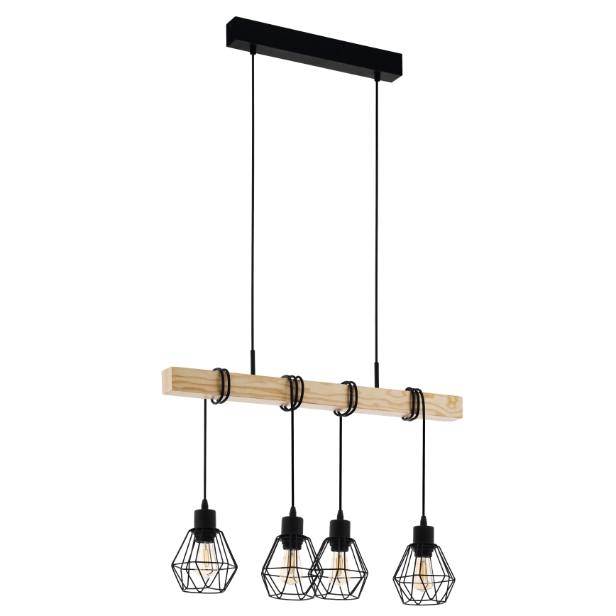 Eglo 43132 - Kattokruunu narulla TOWNSHEND 4xE27/60W/230V basket