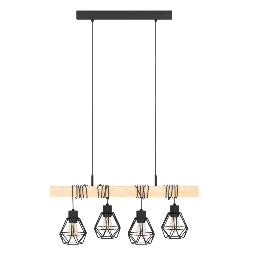 Eglo 43132 - Kattokruunu narulla TOWNSHEND 4xE27/60W/230V basket