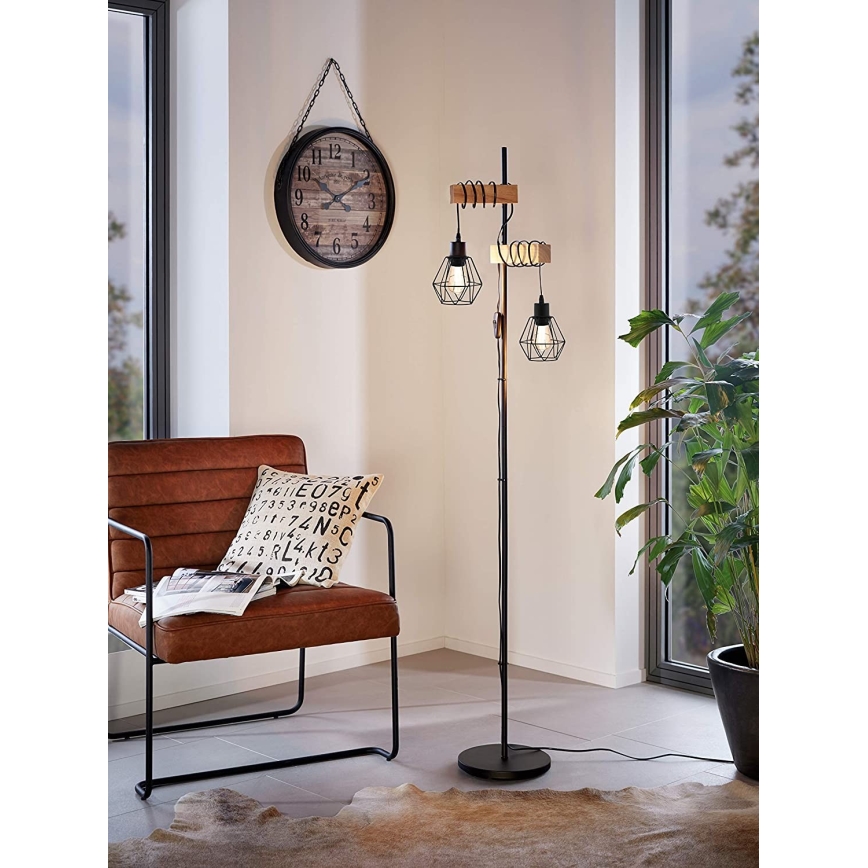 Eglo 43137 - Lattialamppu TOWNSHEND 2xE27/60W/230V