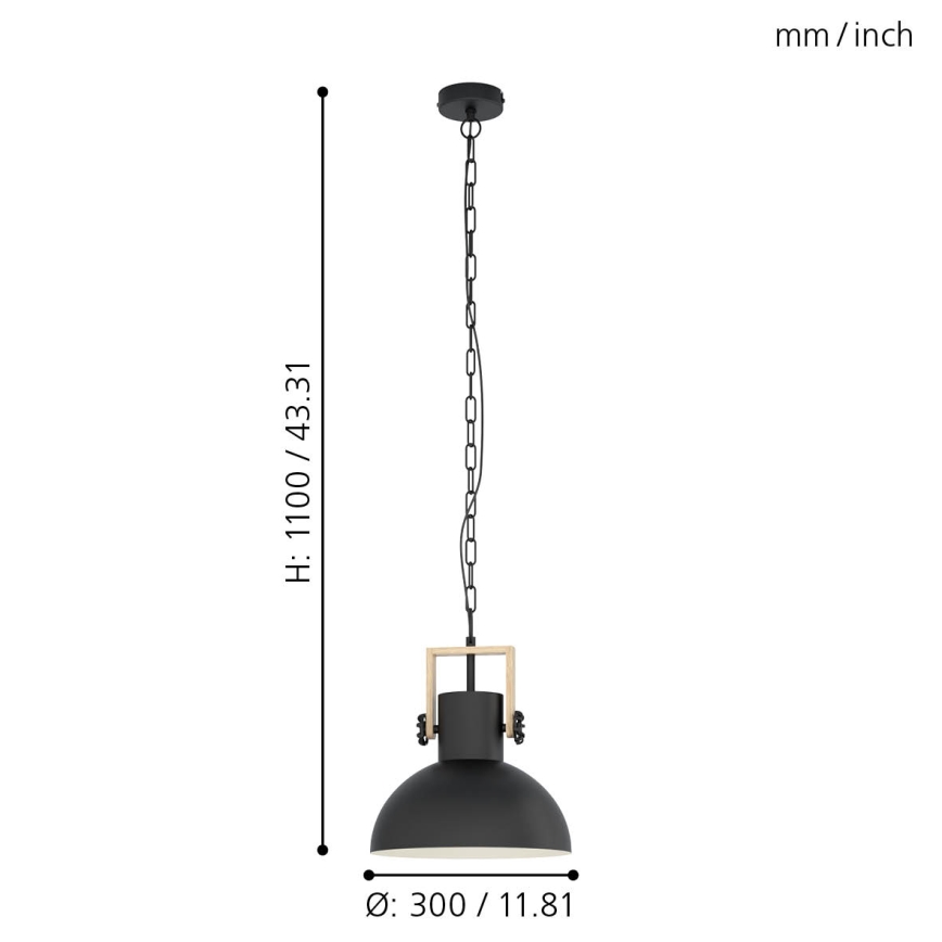 Eglo 43162 - Kattokruunu ketjussa LUBENHAM 1xE27/28W/230V