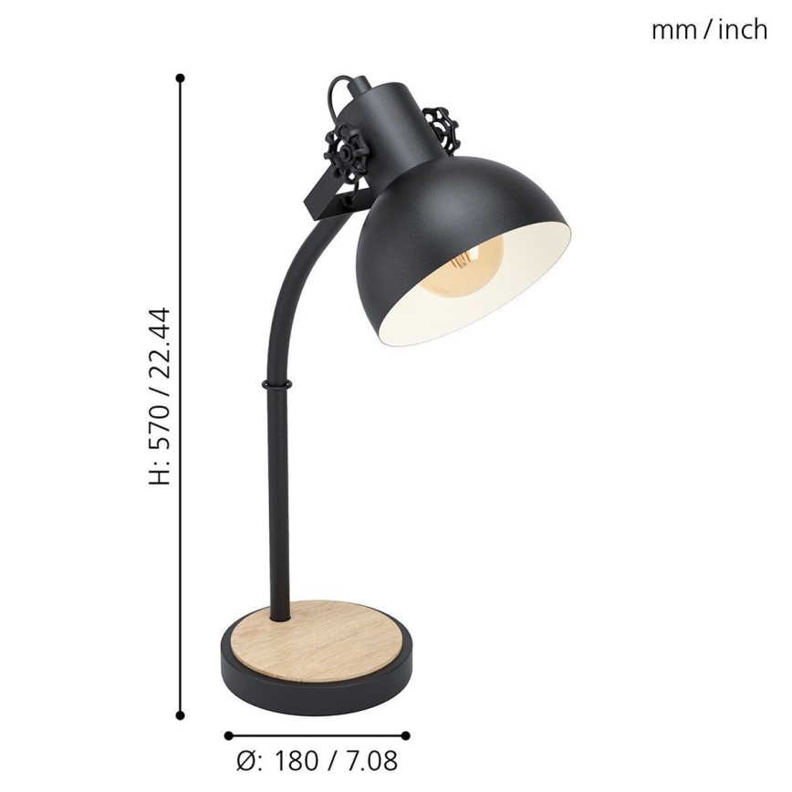 Eglo 43165 - Pöytävalaisin LUBENHAM 1xE27/28W/230V