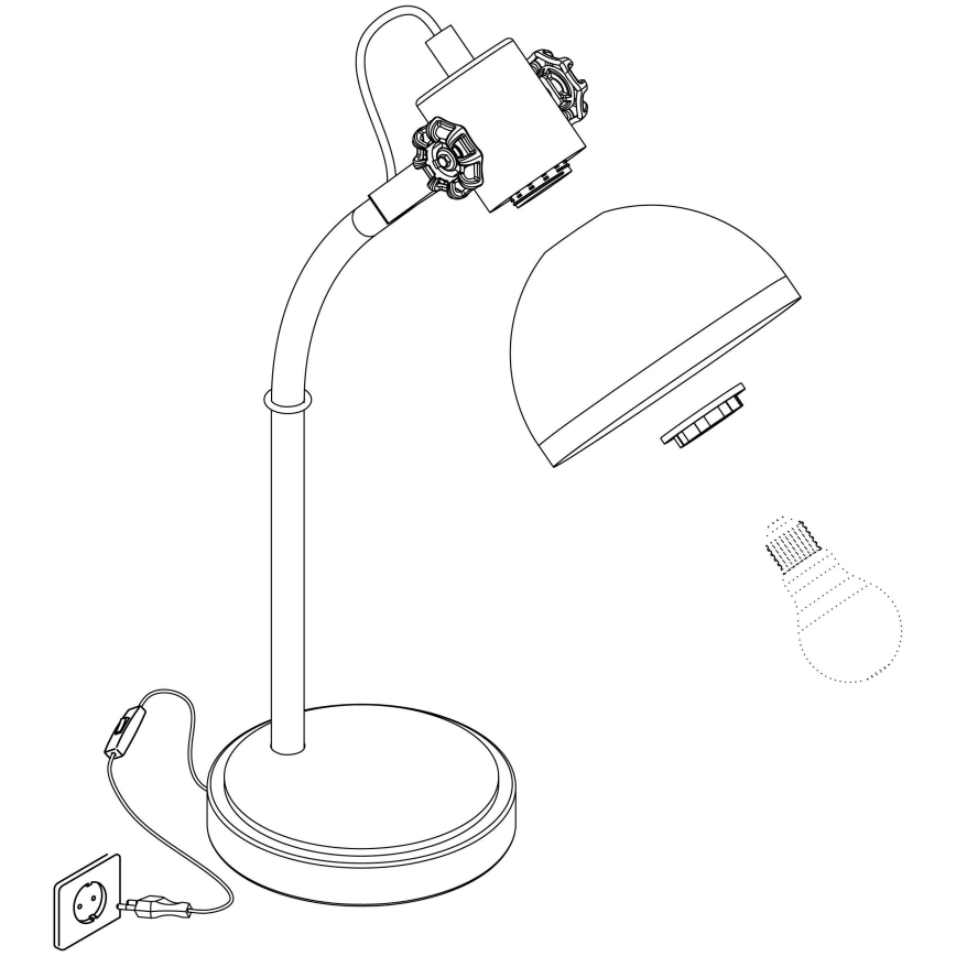Eglo 43165 - Pöytävalaisin LUBENHAM 1xE27/28W/230V