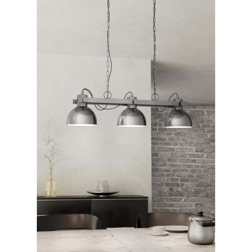 Eglo 43168 - Kattokruunu ketjussa LUBENHAM 3xE27/28W/230V