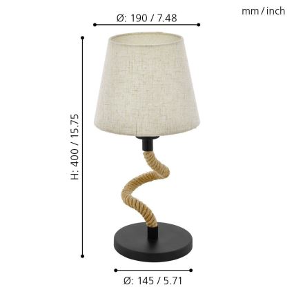 Eglo 43199 - Pöytävalaisin RAMPSIDE 1xE27/28W/230V
