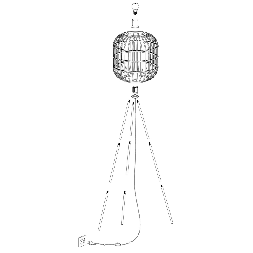Eglo 43219 - Lattialamppu BORDESLEY 1xE27/28W/230V