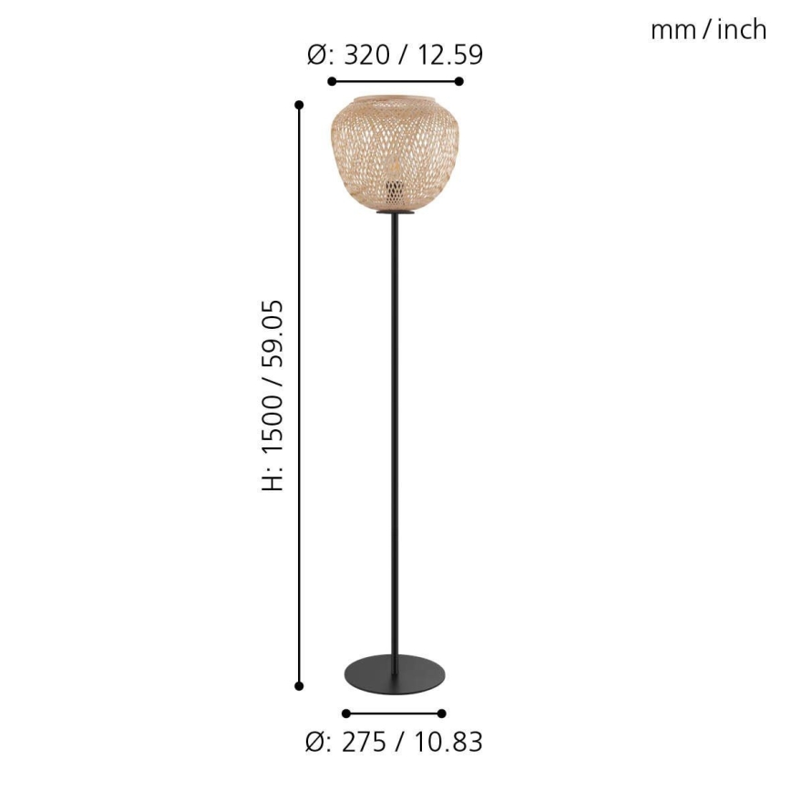 Eglo 43264 - Lattialamppu DEMBLEBY 1xE27/40W/230V