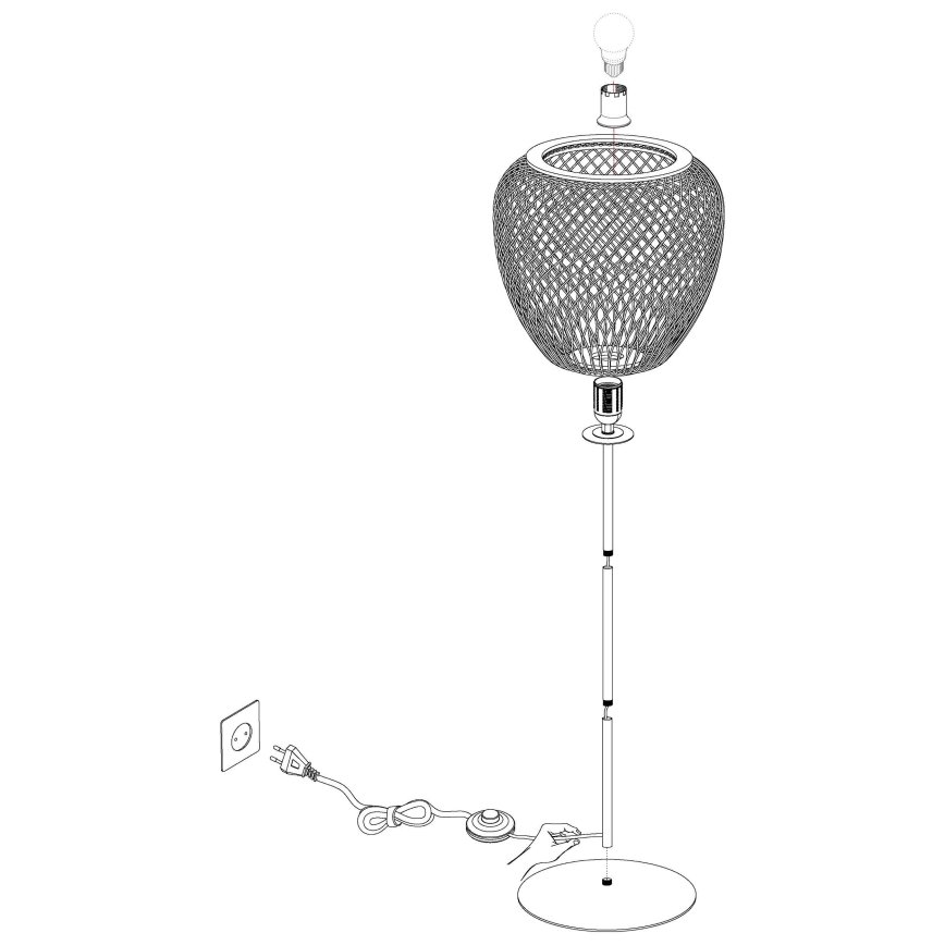 Eglo 43264 - Lattialamppu DEMBLEBY 1xE27/40W/230V