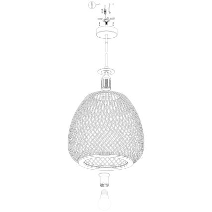 Eglo 43265 - Kattokruunu narulla DEMBLEBY 1 1xE27/40W/230V