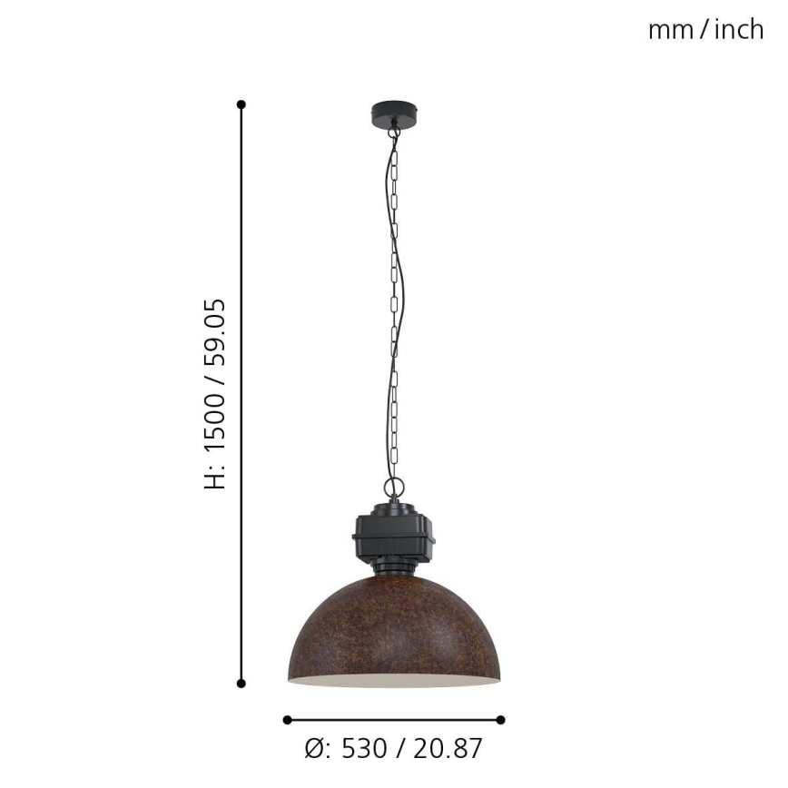 Eglo 43299 - Kattokruunu ketjussa ROCKINGHAM 1xE27/40W/230V