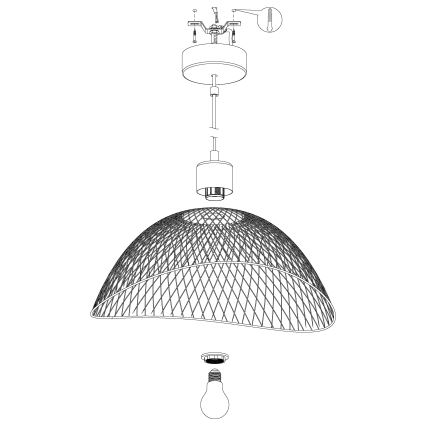 Eglo 43304 - Kattokruunu narulla POMPEYA 1xE27/60W/230V