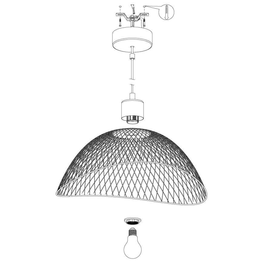 Eglo 43304 - Kattokruunu narulla POMPEYA 1xE27/60W/230V