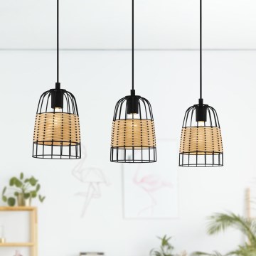 Eglo 43313 - Kattokruunu narulla ANWICK 3xE27/40W/230V