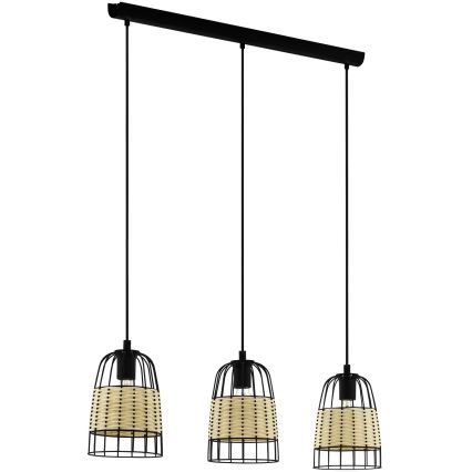 Eglo 43313 - Kattokruunu narulla ANWICK 3xE27/40W/230V