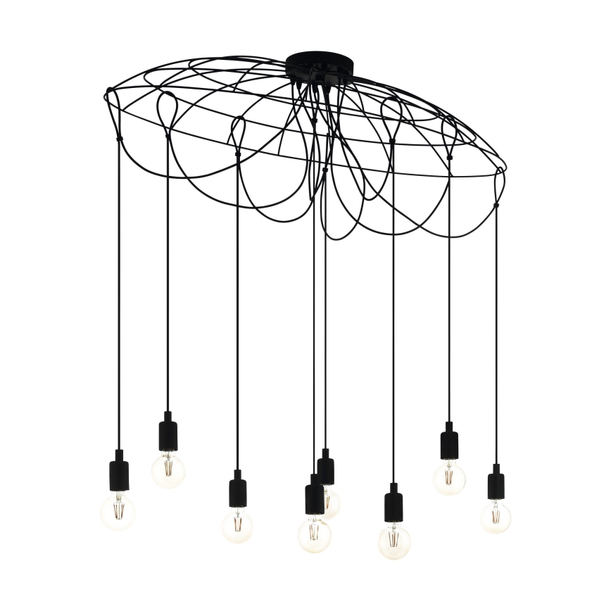 Eglo 43322 - Kattokruunu narulla HOGSMILL 8xE27/40W/230V