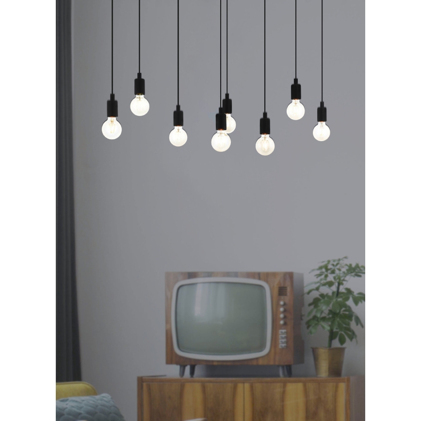Eglo 43322 - Kattokruunu narulla HOGSMILL 8xE27/40W/230V