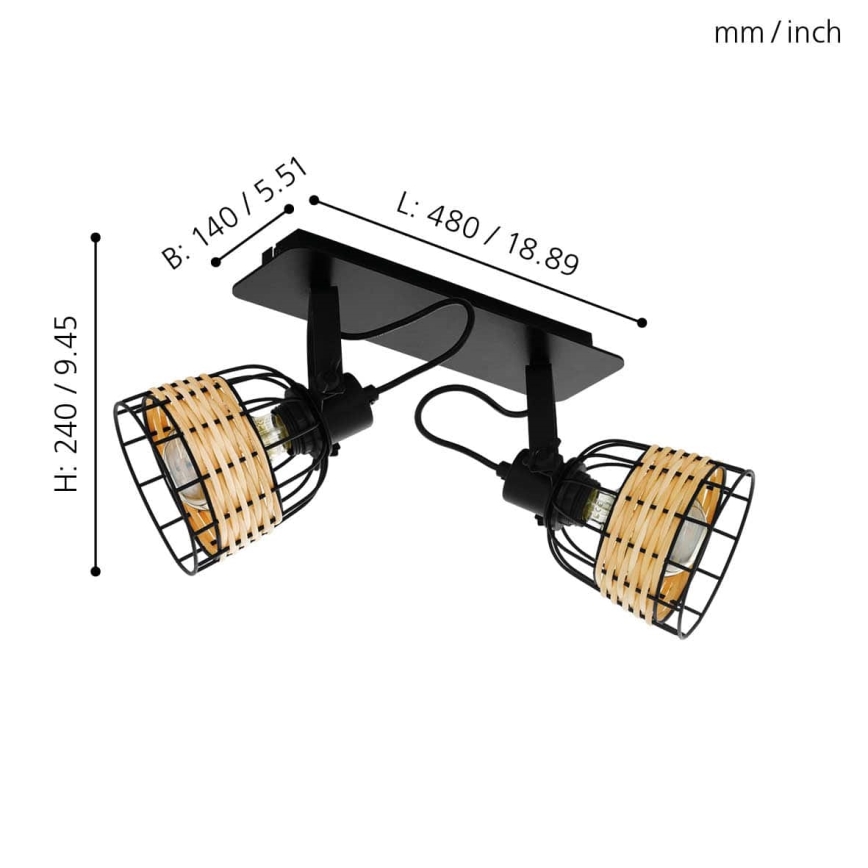 Eglo 43325 - Kohdevalo ANWICK 1 2xE27/40W/230V