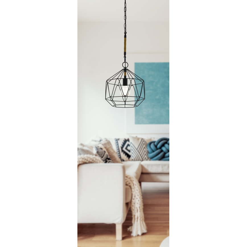 Eglo 43328 - Kattokruunu narulla COTTINGHAM 1xE27/40W/230V