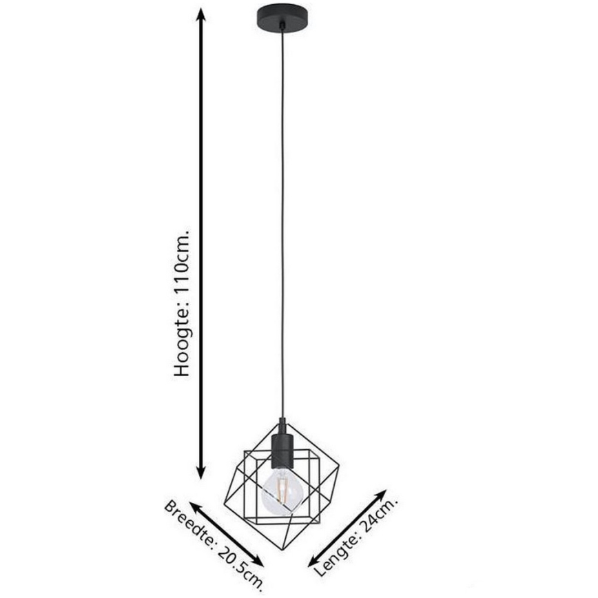 Eglo 43358 - Kattokruunu narulla STRAITON 1xE27/60W/230V