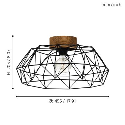 Eglo 43363 - Kattovalo PADSTOW 1xE27/60W/230V
