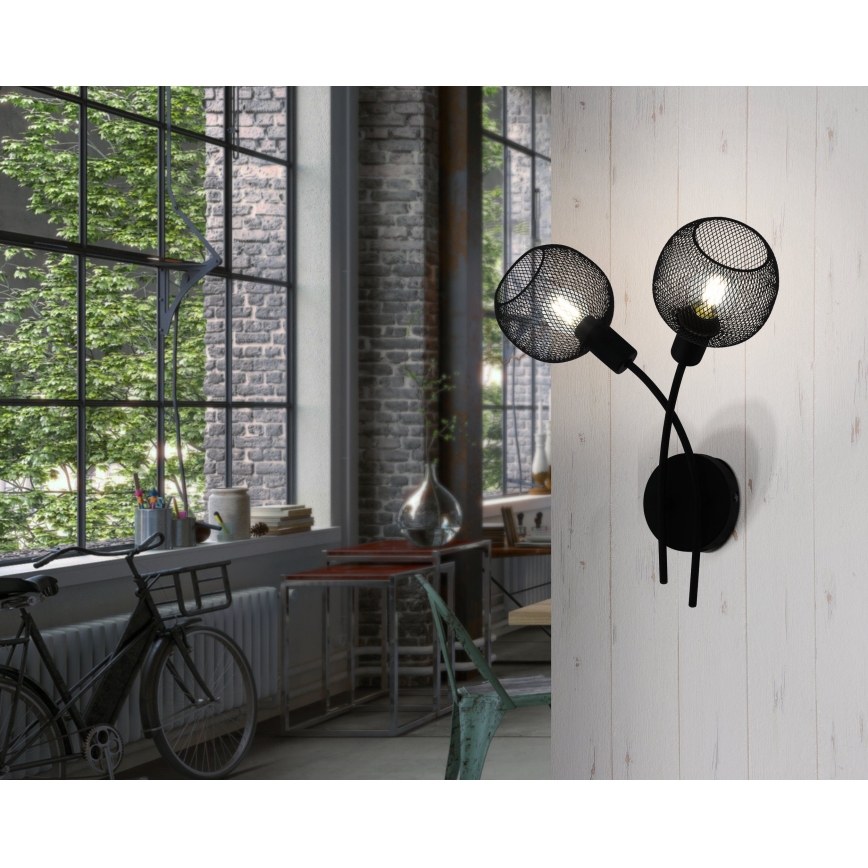Eglo 43375 - Seinävalaisin WRINGTON 1 2xE14/40W/230V