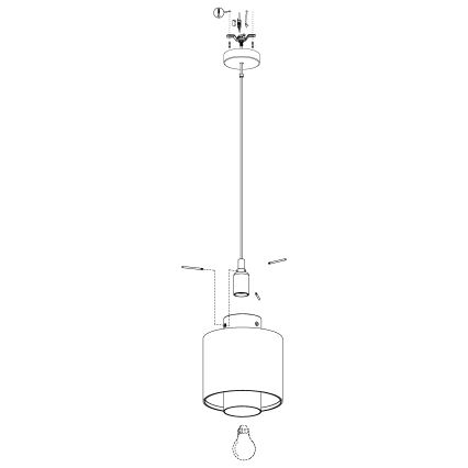Eglo 43393 - Kattokruunu narulla MEDIOUNA 1xE27/40W/230V