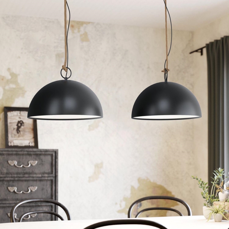 Eglo 43397 - Kattokruunu narulla HODSOLL 2xE27/40W/230V