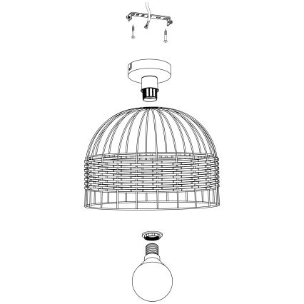 Eglo 43398 - Kattovalo ANWICK 1xE27/60W/230V