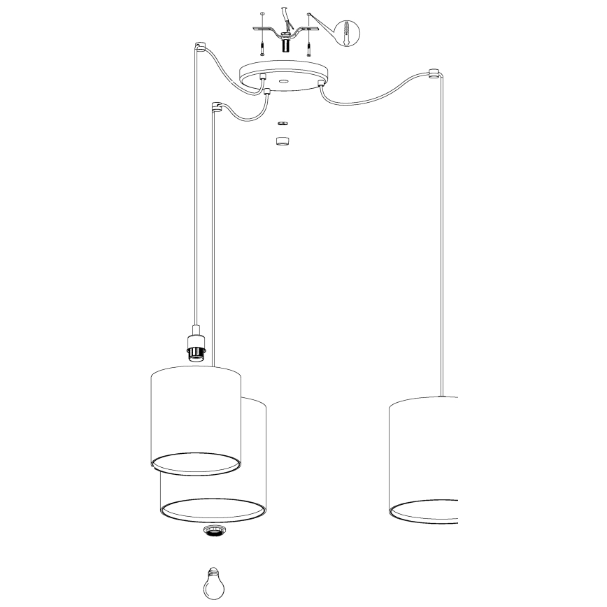 Eglo - Kattokruunu johdossa 3xE27/40W/230V hämähäkki