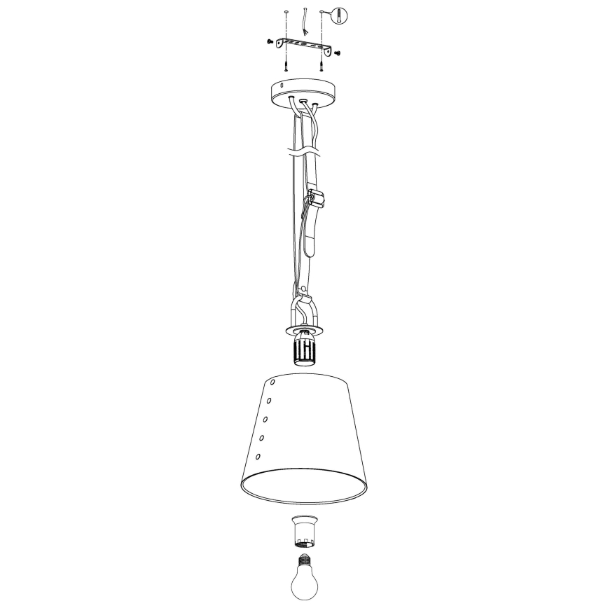 Eglo 43405 - Kattokruunu narulla CHERTSEY 1xE27/60W/230V
