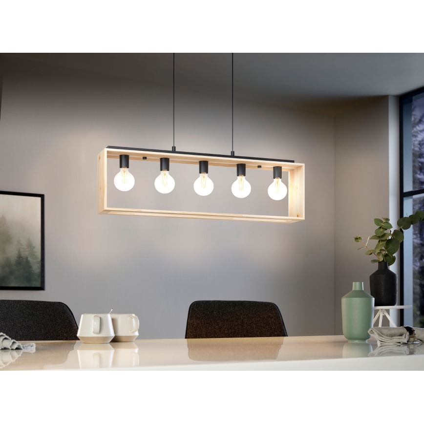 Eglo 43414 - Kattokruunu narulla FAMBOROUGH 5xE27/40W/230V