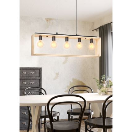 Eglo 43414 - Kattokruunu narulla FAMBOROUGH 5xE27/40W/230V
