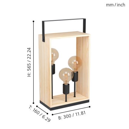 Eglo 43416 - Pöytävalaisin FAMBOROUGH 3xE27/40W/230V