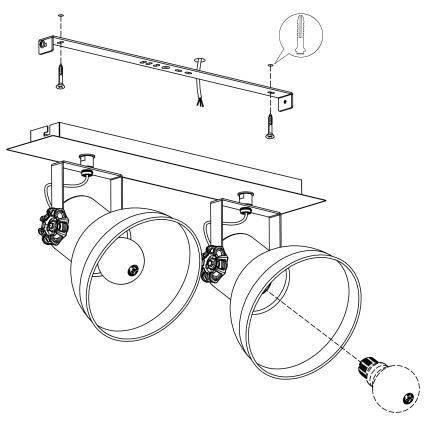 Eglo 43432 - Kohdevalo BARNSTAPLE 2 2xE27/40W/230V