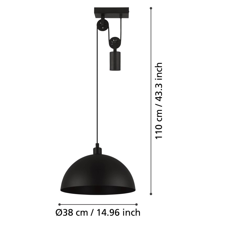 Eglo 43435 - Kattokruunu narulla WINKWORTH 1 1xE27/40W/230V
