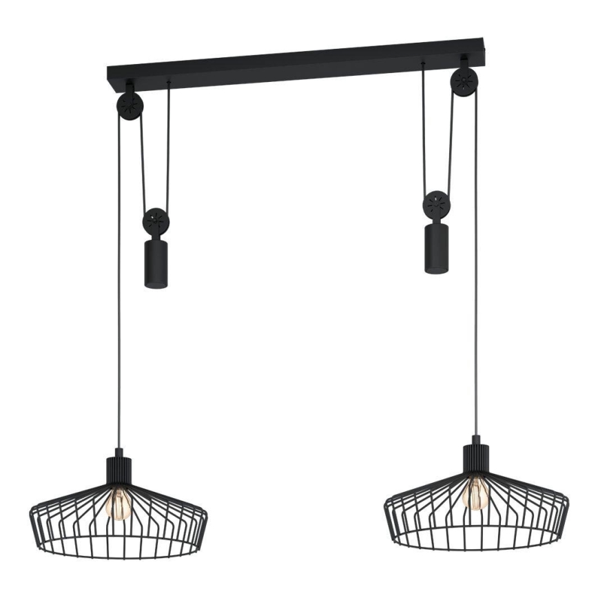 Eglo 43438 - Kattokruunu narulla WINKWORTH 2xE27/40W/230V