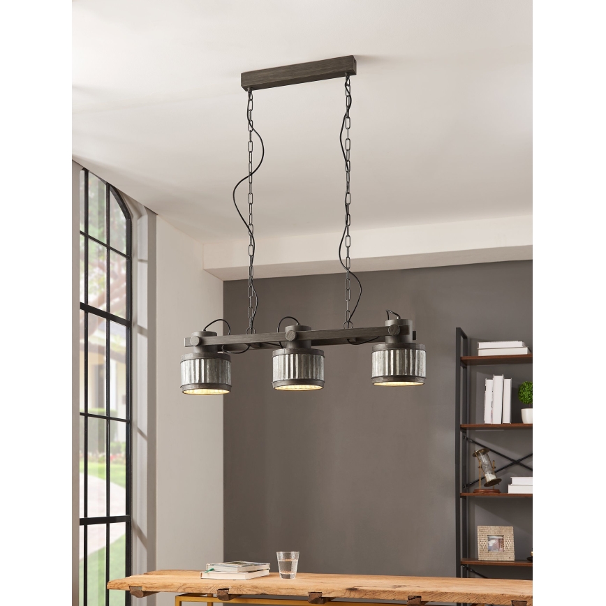 Eglo 43447 - Riippuvalaisin TURROCK 3xE27/28W/230V