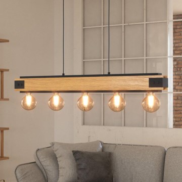 Eglo 43468 - Kattokruunu narulla LAYHAM 5xE27/60W/230V