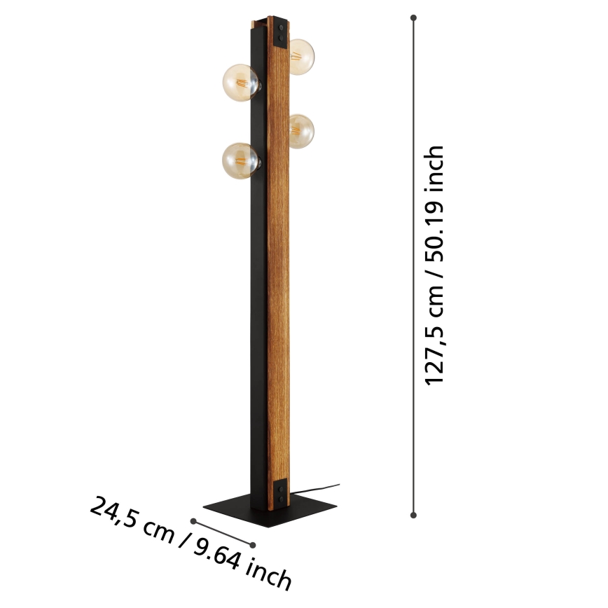 Eglo 43471 - Lattialamppu LAYHAM 4xE27/60W/230V