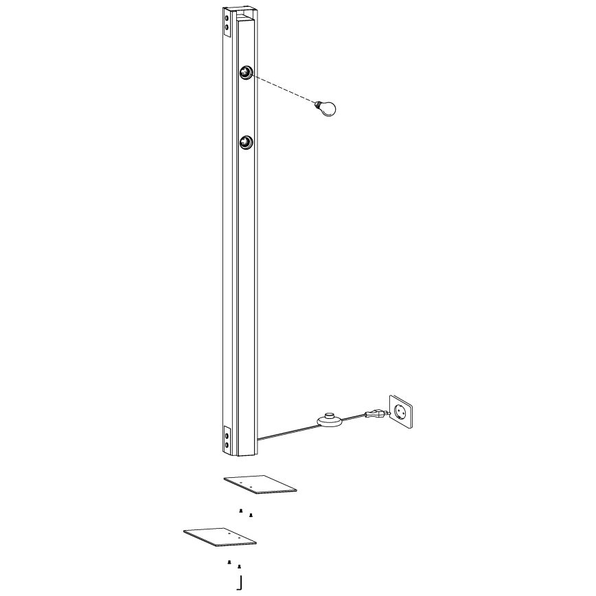 Eglo 43471 - Lattialamppu LAYHAM 4xE27/60W/230V