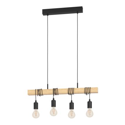 Eglo - Kattokruunu johdossa TOWNSHEND 4xE27/60W/230V - FSC sertifioitu