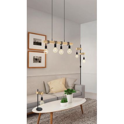 Eglo - Kattokruunu johdossa TOWNSHEND 4xE27/60W/230V - FSC sertifioitu