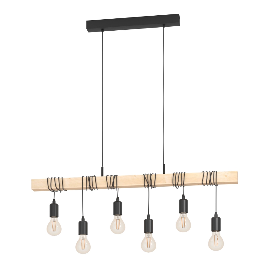 Eglo - Kattokruunu johdossa TOWNSHEND 6xE27/60W/230V - FSC sertifioitu