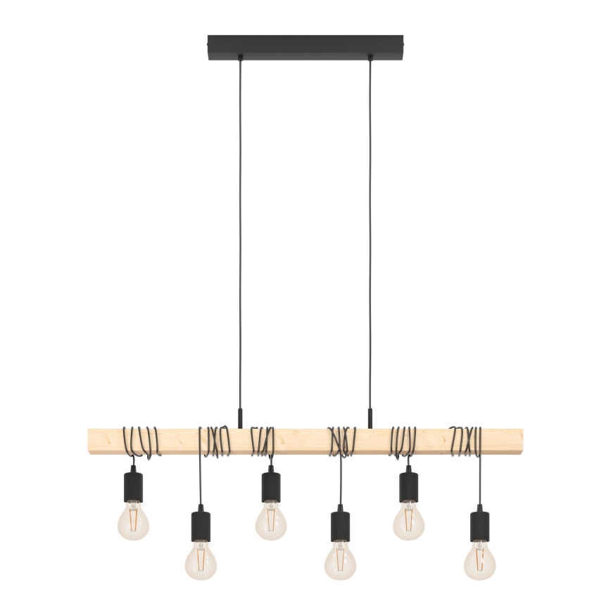 Eglo - Kattokruunu johdossa TOWNSHEND 6xE27/60W/230V - FSC sertifioitu
