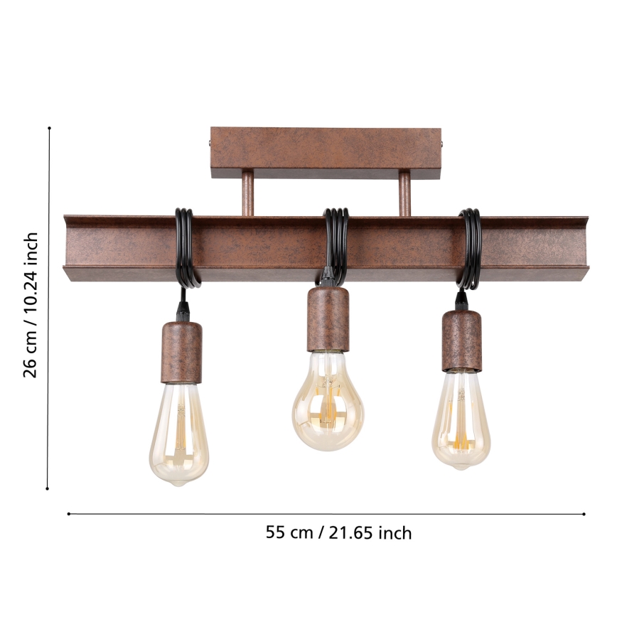 Eglo - Pinta-asetettava kattokruunu TOWNSHEND 3xE27/60W/230V