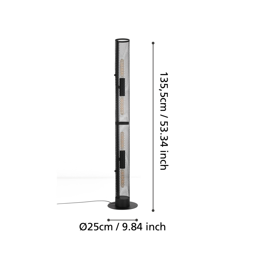 Eglo - Lattialamppu 4xE27/40W/230V