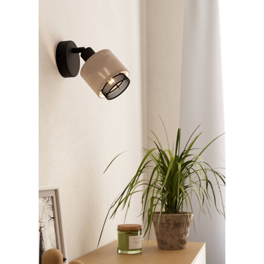 Eglo - Seinäkohdevalo 1xE14/40W/230V musta/beige