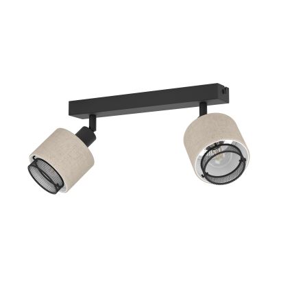 Eglo - Seinävalaisin 2xE14/40W/230V musta/beige