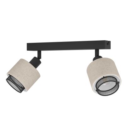 Eglo - Seinävalaisin 2xE14/40W/230V musta/beige