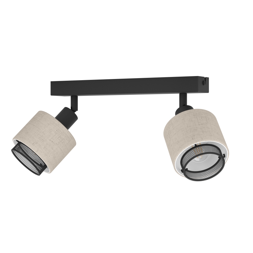Eglo - Seinävalaisin 2xE14/40W/230V musta/beige